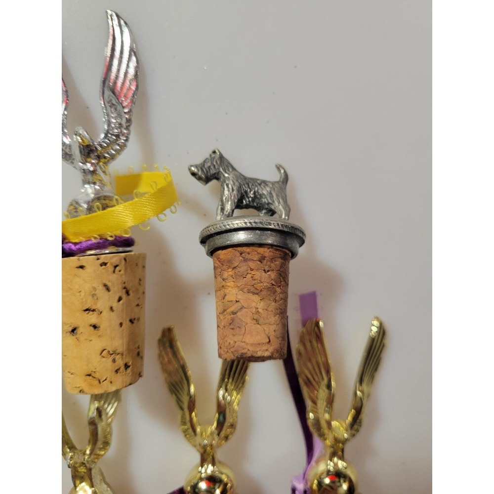 Eagle Hawk Scottish Terrier Cork Bottle Stoppers 5pc Set Collectible Wine Gift - Picture 4 of 5